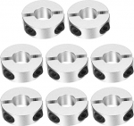 sourcing map Doppelter geteilter Schaftkragen, 14 mm Bohrung, zweiteiliger Klemmkragen, 35 mm Au&szlig;endurchmesser, 12 mm Dicke, Aluminiumlegierung, Schraubspaltring, 8 St&uuml;ck