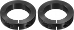 sourcing map 2 Pieces Single Split Shank Collar, 2" Bore, One Piece Clamping Ring, 3" OD, 11/16" Thickness, Black Oxide Lock Collar Clamp with Set Screws (1045 Steel
