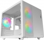 Mars Gaming MC-400 kompaktne Micro-ATX m&auml;ngukapp, must, t&auml;ielik k&uuml;lgaken, karastatud klaas, 3 x 120 mm FRGB ventilaatorit, t&auml;isv&otilde;rguga k&uuml;lgpaneel, valge