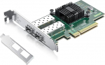 H!Fiber.com 10gb NIC v&otilde;rgukaart X520-DA2 - Intel 82599es kontrollerile, Daul SFP+ pordid, PCI Express X8/X16, t&ouml;&ouml;tab koos serveritega, toetab mitmeid operatsioonis&uuml;steeme.
