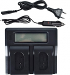 DSTE&reg; LCD 1.5A kiirlaadimise topeltlaadija (ELi pistik) komplekt Panasonic DMW-BLJ31, DMW-BLJ31e, Lumix DC-S1, Lumix DC-S1R, Lumix DC-S1H, DMW-BGS1R jaoks nagu DMW-BTC14