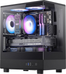 darkFlash Micro ATX arvutikapp, eelpaigaldatud 3 PWM ARGB ventilaatoriga, arvutikapp, t&auml;isvaate topelt karastatud klaasist MATX Gaming PC-kapp, Type-C, toetab kuni 240mm AIO (DB330M) (must)