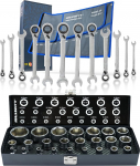 HASKYY Inch t&ouml;&ouml;riistakomplekt Pistikupesa mutriv&otilde;ti 5/32-1.1/4-tolline rat&scaron;ikavits 1/4-1-tolline t&ouml;&ouml;tava nurgaga 15&deg; Inch/Inch 36-osaline