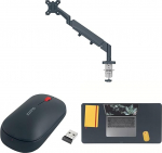 Leitz Ergo 64890089 + 65310089 + 52680089 Ruumis&auml;&auml;stlik monitorivarras koos SureTrack Bluetooth hiire ja lauaplaadiga Monitorihoidja 1 kuni 32-tollise ja 9 kg kaaluva monitori jaoks IGR ja T&Uuml;V heakskiidetud