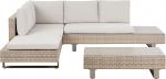 Lanciano Modern Rattan Lounge aiam&ouml;&ouml;bli komplekt Beige Cream White 5 inimesele