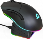 KLIM Blaze Pro laetav traadita hiir - m&auml;nguhiir RGB ja laadimisjaamaga - suure t&auml;psusega sensor ja vastupidav aku - kuni 6000 DPI - kaabliga ja traadita hiir arvutile