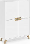 IDMarket - Skandinaavia valge 4-ukseline hoiukapp Arhiivikapp Arhiivikapp
