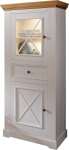 Woodroom Oslo vitriinkapp seisev vitriinkapp elutoa kapp, puit, valge, B x K x S 79 x 177 x 42 cm
