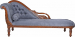 PALAZZO INT Empire "Madame Recamier" Chaise Longue - Antique Velvet Chaise Lounge & Mahogany Wood Frame - Hand Carved Upholstered Luxury Napoleon Style Diivan - Length Approx 175cm - Unique
