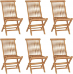 vidaXL 6 x tahke teakist aiatool, kokkupandav ilma k&auml;etoeta, puidust tool, s&ouml;&ouml;gitool, aiam&ouml;&ouml;bel, terrassitool, r&otilde;dutooli
