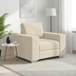 Modernes Diivan mit Metallrahmen und Breiten Armlehnen in Beige, Sofa-Set mit Kissen aus Leinenmischgewebe, Ma&szlig;e 100 x 77 x 82 cm