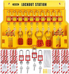 VEVOR Lockout Tagout Kit 58 Pieces Disconnect Switch Lock, Hasps Tags ja Safety Padlock Storage Bag lukustus- ja m&auml;rgistusseadmete ja elektriohutusseadmete jaoks