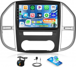 4+64G Android 15 CAMECHO 10-tolline autoraadio Mercedes Benz Vito 3 W447 (2014-2020) juhtmevaba Carplay Android auto, GPS navigatsiooniradio puuteekraaniga HD Bluetoothiga WiFi RDS FM + tagurdamine
