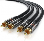 RCA Audiokaabel - 5 m - Aux sisendid Audio 2x RCA pesa kuni 2x RCA pesa - Metallist pistik - Topelt varjestus - Koaksiaalkaabel Sobib v&otilde;imenditele, stereoseadmetele, HiFi s&uuml;steemidele.