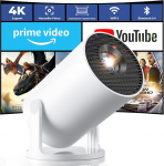 Mini Beamer 4K toetzt, 2026 Neuer Beamer Integrierte APP, 20000 Lumens mit Android 14, Automatische Trapezkorrektur, WiFi 6 ja Bluetooth 5.4, 180&deg; Dreh Projektor Tragbar Heimkino