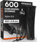 600 Nailon 6.6 kaablisidemed 200 x 3,5 mm Tihedus 18kg kaablisidemed kaabli ja juhtmestiku iselukustuv elektrikute DIY hammastega mittelibisev tulekindel soojus- ja k&uuml;lmakindel
