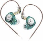 Keephifi KZ EDX Pro In Ear Monitor, IEM k&otilde;rvaklapid, Dual DD HiFi Stereo Sound, juhtmega, m&uuml;rasummutus, k&otilde;rvaklapid (roheline, ilma mikrofonita)