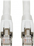 Eaton Cat8 Snagless Ethernet kaabel, 25G/40G sertifitseeritud v&otilde;rgukaabel, 22 AWG S/FTP, PoE, valge, 25 jalga / 7,6 meetrit (N272-025-WH)