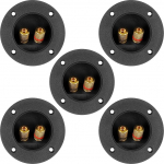NUOBESTY Pack of 5 &uuml;mmargune k&otilde;lariklemmide terminalid 2-Way Pole kulditud kontaktidega subwoofer DIY HiFi Audio tarvikud 2,95-tolline k&otilde;larite &uuml;hendus