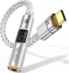 USB-C DAC k&otilde;rvaklappide adapter, CX31993+MAX97220 32bit/384kHz Type-C 3,5 mm, Hi-Res Audio k&otilde;rvaklappide v&otilde;imendi Hi-Fi adapter iPhone iPad Galaxy jne jaoks