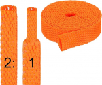 hankekaart Schrumpfschlauch, 2:1 suhe, 0,64 cm ID, 91 cm, geflochtene Kabelh&uuml;lsen, Stoff, gewebt, Schrumpfschlauch, Schutz f&uuml;r Kabelbaum, Kabelmantel, Schlauchdraht, Orange