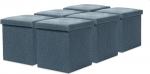 Kuber Industries 6 St&uuml;ck Aufbewahrungshocker | Quadratische Spielzeug-Aufbewahrungsbox | Fu&szlig;st&uuml;tze Hocker | Faltbarer Sitzhocker | Kleiderschrank Organizer f&uuml;r Kleiderb&uuml;cher | Aufbewahrungsbox f&uuml;r