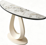Konsolentische f&uuml;r Eingangsbereich, Console Table mit Abgerundeten Ecken, Geeignet f&uuml;r Wohnzimmer, Flur, Foyer(White,120x35x80CM/47x14x31IN)