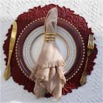 Premium-Tischset aus Silikon, hitzebest&auml;ndig, Tischset, Tassenunterlage, Tellerunterlage, rutschfestes Design, Tischsets und Untersetzer for Schutz des Esstisches for den Heimgebrauch(Red)