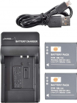 DSTE (2-pakk) Li-ion aku ja Micro USB laadija sobivad DB-110, Ricoh GR III, Ricoh WG-6, Ricoh G900, Ricoh G900SE kaameraga.