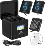 Homesuit Hero 13 aku 2300 mAh ja LCD 3 kanaliga USB laadija GoPro Hero 13 Black Enduro aku koos Type-C laadijaga (3 tk)