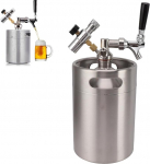 Mini roostevabast terasest barrel, 5 L &otilde;llepakk, automaatne barrel Growler kraaniga &otilde;lle v&auml;ljund 150 PSI manomeeter, r&otilde;hum&otilde;&otilde;tur, kodune t&uuml;nn, r&otilde;hu barrel kit s&uuml;steem reguleeritava kraaniga, purkijookide v&auml;ljastusseade