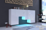Furnitech K2 kaasaegne elutuba, kapp, kapp, riidekapp, magamistuba, s&ouml;&ouml;gituba, elutoa m&ouml;&ouml;bel (M&ouml;&ouml;bel ilma LED-ga, K2-HG-W2)