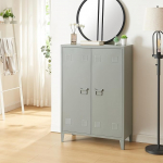 [en.casa] Orip&auml;&auml; metallkapp elutoa kapp 110 x 75 x 33 cm arhiveerimiskapp t&ouml;&ouml;kojakapp 2 ukse ja 2 reguleeritava k&otilde;rgusega riiuliga tumehall