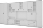 CYCLON seinakapp - seinakapp - vitriinkapp - seinakapp - elutuba - B x K x S 400 x 210 x 53 - 4 kappi - TV Lowboard - seinale paigaldamine (valge)