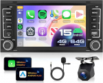 VECHTEL 4G+64G Autoradio Android 15 f&uuml;r VW Touareg 2004-2011/Transporter T5 Multivan 2004-2009, 7'' HD puuteekraaniga raadio koos GPS WLAN Drahtloses Carplay Android Auto USB TYP-C Bluetooth FM RDS Kamera