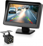 4.3-tolline 1080P tagurduskaamera koos monitoriga auto tagurduskaamera parkimisabi tagumine kaabel TFT LCD monitoriga ja sigaretis&uuml;&uuml;taja l&uuml;liti Transporteri veoauto maasturi jaoks IP68 veekindel