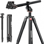 NEEWER horisontaalne horisontaalne kaamera statiiv monopood koos kuulipea ja paindliku kesksambaga, 90-tolline k&otilde;rge metallist DSLR-videote reisistatiiv, Arca-t&uuml;&uuml;pi kiirkinnitusplaat, max. Koormus 13,2 naela, TP63