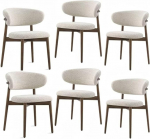 FSDFKPOP Puidust s&ouml;&ouml;gitoolid (komplekt 4), kaasaegsed kangast polsterdatud k&ouml;&ouml;gi k&uuml;ljetoolid, maastikulised s&ouml;&ouml;gitoolid jalgadega, beež(6)