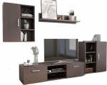 Per la vita Ikar Wenge Cabinet Wall - Modern Living Room Furniture Set with TV Cabinet, Standing Shelf, Wall Cabinet & Wall Shelf, the Set Offers Space for Books - Cabinet Wall for Living Room