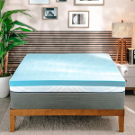 Clara Clark Memory Foam Mattress Topper 4" Double XL Mattress Topper Vented Design and Cooling Gel Mattress Toppers College Dorm Essentials Cooling