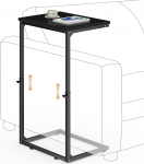 Vagusicc C-kujuline k&uuml;ljelaud diivanile 84cm ekstra k&otilde;rge C-laud reguleeritava k&otilde;rgusega v&auml;ike k&uuml;ljelaud v&auml;ikestesse ruumidesse kohvilaudade libisev all TV-alus elutuppa mustaks