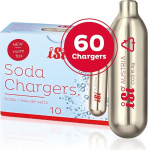 iSi - CO2 Capsules 8.4 g (6 x 10 Pack) - Soda Capsules Suitable for Sodamaker Classic, Twist'n Sparkle & Soda Siphon - CO2 Cartridges for Delicious Soda Mixed Drinks & Cocktails - Made in Austria