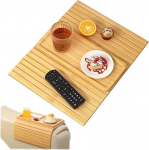 Tkxjry 45,7 x 33,5 cm diivanil k&auml;etoe kandik, k&auml;etugi diivanil k&auml;etoe jaoks, diivanilaud, diivanilaua kandik, looduslik bambusest diivanilaua kandik, suupistete, mobiiltelefoni, kontrolli, tasside jaoks, paindlik ja kokkupandav