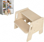 RANJIMA Laste astmelaua, 2 tasandit, libisemiskindel astmelaua, puidust laste k&auml;epidemed, kandev&otilde;ime kuni 100 kg, tugev laste jalahoob, laste samm valamu, vannitoa, k&ouml;&ouml;gi jaoks.