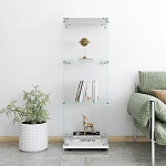 DADEA klaasist vitriinkapp 3 riiulit, klaasist vitriinkapp uksega, antiikne klaasist vitriinkapp lukuga, 125 x 42 x 36 cm, kaasaegne klaasist vitriinkapp, elutoa vitriinkapp magamistuppa, kontorisse.