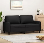 LAPOOH 359137 2-kohaline diivan must 140 cm kunstnahast diivan Elutuba polsterdatud diivan