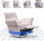 FLEXISPOT Cradle elektriline lamamistool kiikumisfunktsiooniga, t&auml;ielikult reguleeritav lamamisfunktsioon, 3D peatugi ja t&auml;ielik polsterdus - imetamistool emadele, sametkangas, kiire kokkupanek, beež