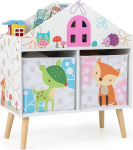 GOPLUS Children's Shelf, Children's Bookcase with 2 Fabric Drawers & 4 Top Compartments, Toy Shelf for Children's Room & Playroom, 62 x 30 x 72 cm