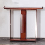 PQXQZ Bauernhaus Konsolentisch f&uuml;r den Eingangsbereich mit Offenem Ablagefach Schmaler Konsolentisch f&uuml;r Wohnzimmer Flur und Eingangsbereich(Red,100x20x90cm)