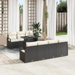 Rantry 8-teiliges Garten-Sofa-Set mit Kissen Schwarz Poly-Rattan Gartenlounge Model3348763
